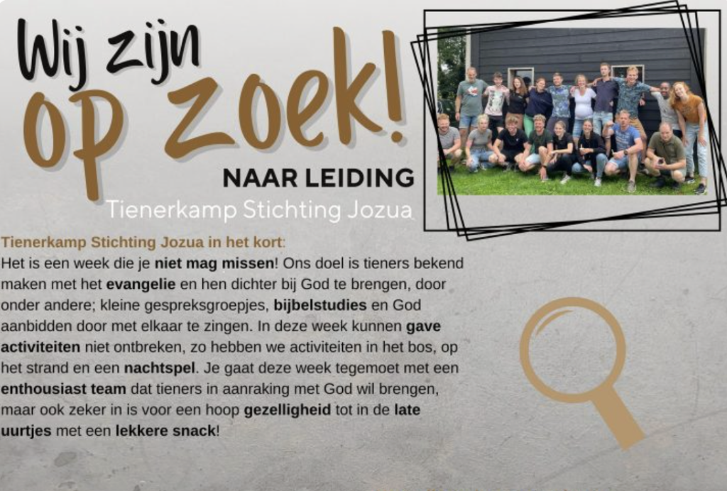 Vacature: Tienerkamp leiding